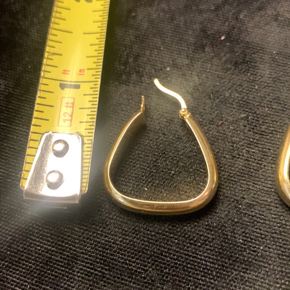 KNIFE EDGE HOOP EARRINGS GOLDEN VERMEIL OVER 925 SILVER - Picture 5 of 11